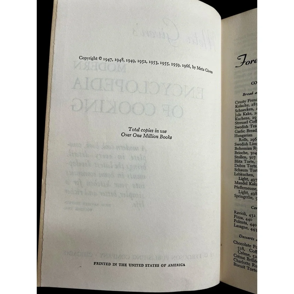 Vintage Meta Givens Modern Encyclopedia Of Cooking (1966)